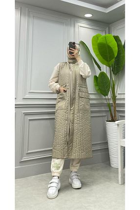 جلیقه حجاب بژ زنانه اسلیم فیت MASSMİZO - کد 809362559