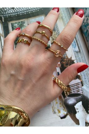 انگشتر جواهر طلائی زنانه روکش طلا کد 809463559