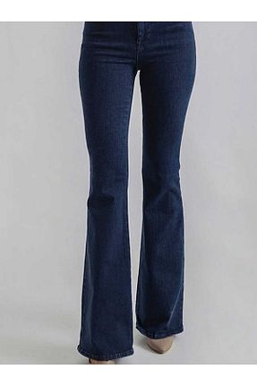 شلوار جین سرمه ای زنانه پاچه اسپانیولی Tref Jeans - کد 809488044