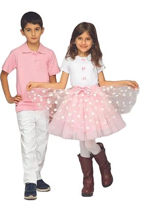 ست بالاتنه و پائین تنه صورتی بچه گانه بافتنی Ümiteks world of clothes - کد 809287798