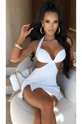 لباس سفید زنانه بافتنی Butik - کد 805432949