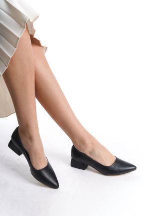 کفش پاشنه بلند کلاسیک مشکی زنانه پاشنه ضخیم پاشنه کوتاه ( 4 - 1 cm ) کد 808897979