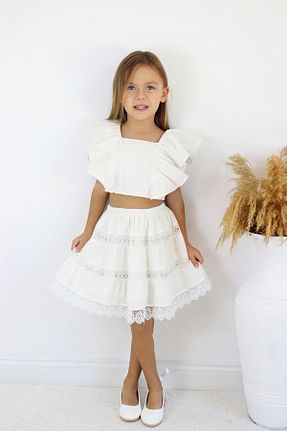 ست بالاتنه و پائین تنه نباتی بچه گانه بافتنی COLORED BABY - کد 809392230