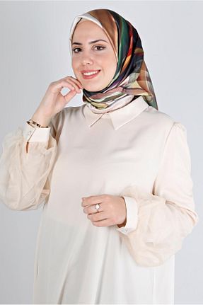 روسری قهوه ای پلی استر Alvina - کد 801113725