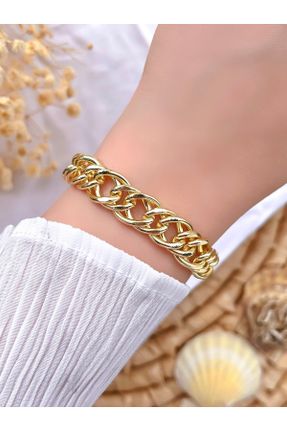 دستبند جواهر طلائی زنانه برنز کد 809173532