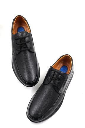 کفش کلاسیک مشکی مردانه چرم طبیعی پاشنه کوتاه ( 4 - 1 cm ) پاشنه ساده کد 649421969