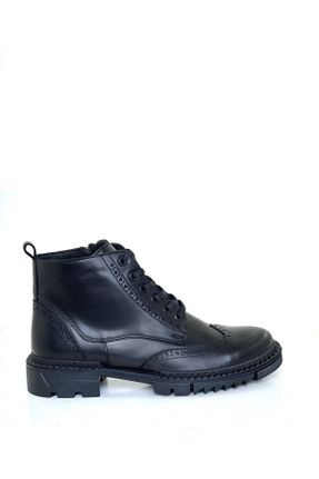 بوت مشکی مردانه چرم طبیعی پاشنه نازک پاشنه کوتاه ( 4 - 1 cm ) Gore-Tex مقاوم در برابر آب کد 746610448