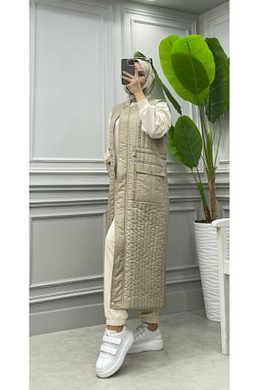 جلیقه حجاب بژ زنانه اسلیم فیت MASSMİZO - کد 809362559