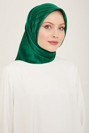 روسری سبز کرپ ساتن ابریشم Armine - کد 809360917