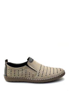 کفش کژوال بژ مردانه چرم طبیعی پاشنه کوتاه ( 4 - 1 cm ) پاشنه ساده کد 796066716
