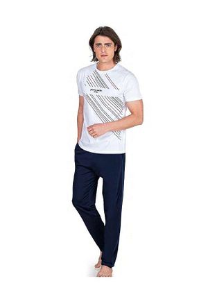 ست لباس راحتی سفید مردانه %100 پنبه Pierre Cardin - کد 809400749