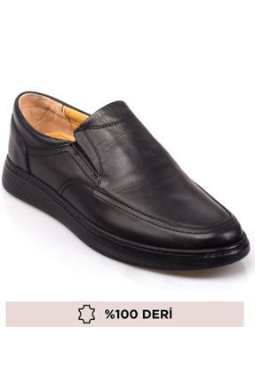 کفش کلاسیک مشکی مردانه چرم طبیعی پاشنه کوتاه ( 4 - 1 cm ) کد 809401799