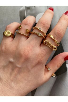 انگشتر جواهر طلائی زنانه روکش طلا کد 809464811