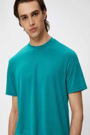 تی شرت سبز مردانه یقه گرد رگولار تکی کد 804077433