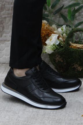 کفش کژوال مشکی مردانه چرم طبیعی پاشنه کوتاه ( 4 - 1 cm ) پاشنه ساده کد 809494147