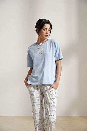 تیشرت آبی زنانه رگولار Hays - کد 809581616