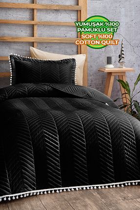 روتختی تکنفره مشکی پنبه ای Evlen Home Collection - کد 94475579