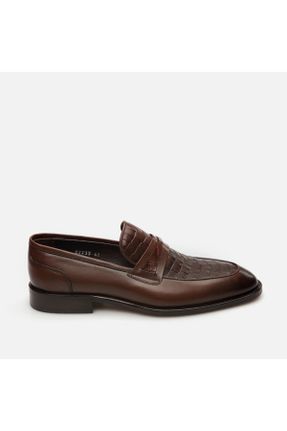 کفش لوفر قهوه ای مردانه چرم طبیعی پاشنه کوتاه ( 4 - 1 cm ) کد 809644783