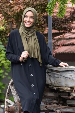روسری خاکی ساده Aknur - کد 809716333