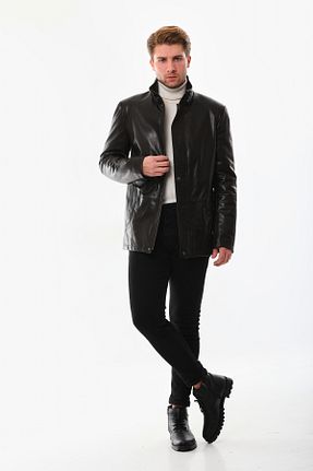 پالتو پشمی مشکی مردانه رگولار Metins Leather - کد 263706020