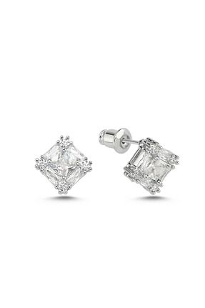 گوشواره جواهر سفید زیرکن Merano Design - کد 809728246