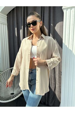 پیراهن قهوه ای زنانه رگولار Elif Özbey Butik - کد 796544148