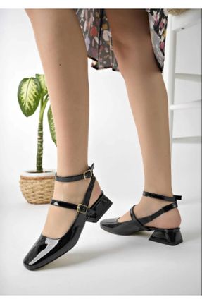 کفش پاشنه بلند کلاسیک مشکی زنانه چرم لاکی پاشنه ضخیم پاشنه کوتاه ( 4 - 1 cm ) کد 809844687