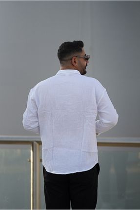 پیراهن سفید مردانه اورسایز Eces moda - کد 809847669