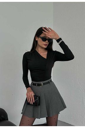 بلوز مشکی زنانه ساده Emsal - کد 809858566