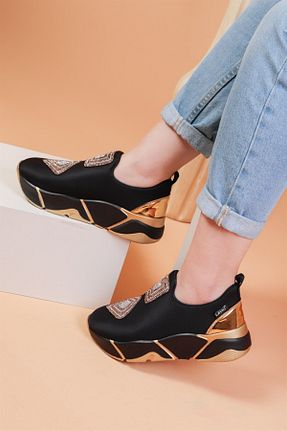 کفش پیاده روی طلائی زنانه چرم مصنوعی layki - کد 267690899