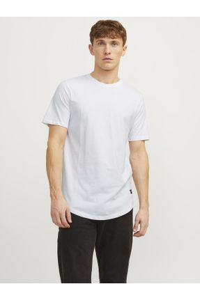 تی شرت سفید مردانه سایز بزرگ یقه گرد مودال تکی کد 40442769
