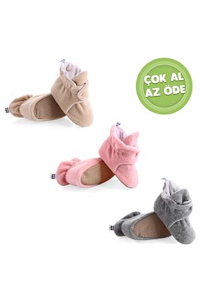 دمپائی خانگی بژ بچه گانه پارچه ای Ella Bonna - کد 809659123