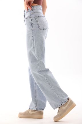 شلوار جین آبی زنانه پاچه راحت جین استاندارد کد 809733028