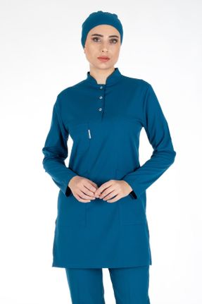 ست آبی زنانه بافتنی رگولار پنبه (نخی) کد 734380106