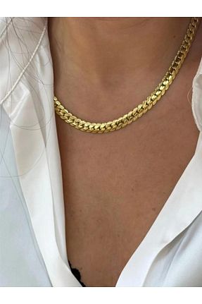 گردنبند استیل ( فولاد ) طلائی زنانه استیل (فولاد) Quella Takı - کد 809794035