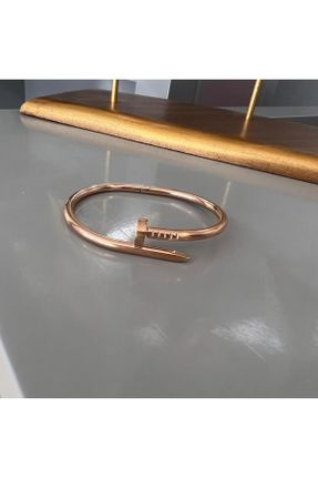 دستبند استیل صورتی زنانه فولاد ( استیل ) کد 809881655
