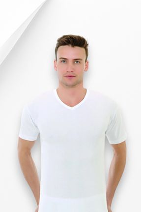 رکابی سفید مردانه تکی آستین-کوتاه کد 801824611
