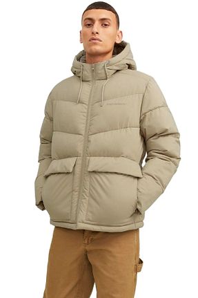 کاپشن بژ مردانه رگولار Jack & Jones - کد 782363282