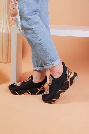 کفش پیاده روی طلائی زنانه چرم مصنوعی layki - کد 267690899