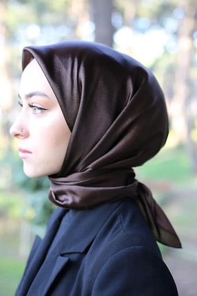 روسری آبی پلی استر Aknur - کد 809969520