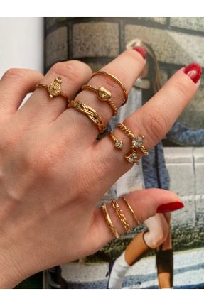 انگشتر جواهر طلائی زنانه روکش طلا کد 809904829