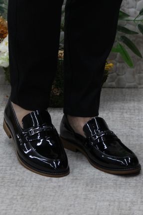 کفش لوفر مشکی مردانه چرم مصنوعی پاشنه کوتاه ( 4 - 1 cm ) کد 809912456