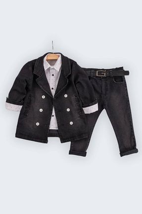 ست بالاتنه و پائین تنه مشکی بچه گانه بافتنی Gold Class Kidswear - کد 809543446