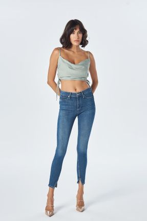 شلوار جین آبی زنانه پاچه تنگ جین استاندارد کد 336237152