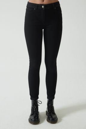 شلوار جین مشکی زنانه پاچه تنگ فاق بلند کد 90028927