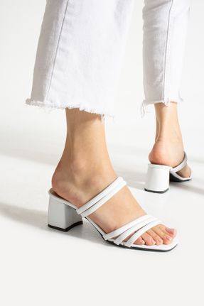 کفش پاشنه بلند کلاسیک سفید زنانه پاشنه کوتاه ( 4 - 1 cm ) پاشنه ضخیم چرم کد 809682035