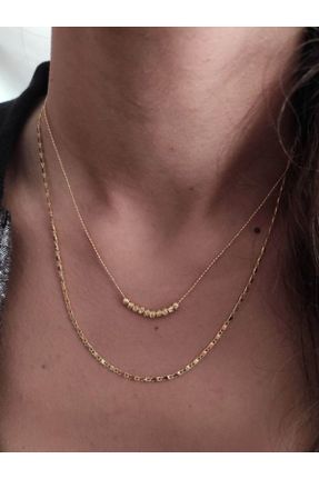 گردنبند جواهر طلائی زنانه برنز کد 809702886