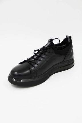 کفش کژوال مشکی مردانه چرم طبیعی پاشنه کوتاه ( 4 - 1 cm ) پاشنه ساده کد 809749385