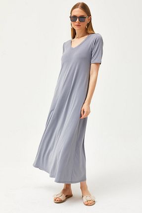 لباس طوسی زنانه بافتنی Olalook - کد 810270504