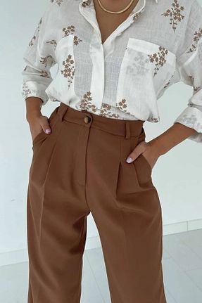 شلوار قهوه ای زنانه پنبه - الاستین CurcunaShop - کد 810067931